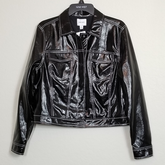 NINE WEST Soft Patent Leather Jacket BNWT - Picture 6 of 8